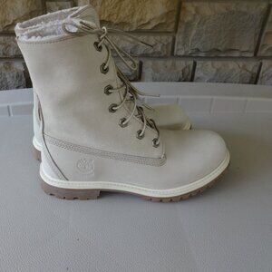 Timberland Teddy women's size 7.5 light Grey nubuck leather lace up boots,